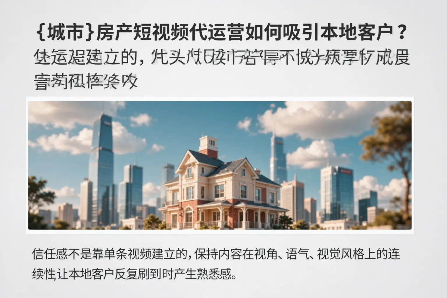 六盘水房产短视频代运营如何吸引本地客户？