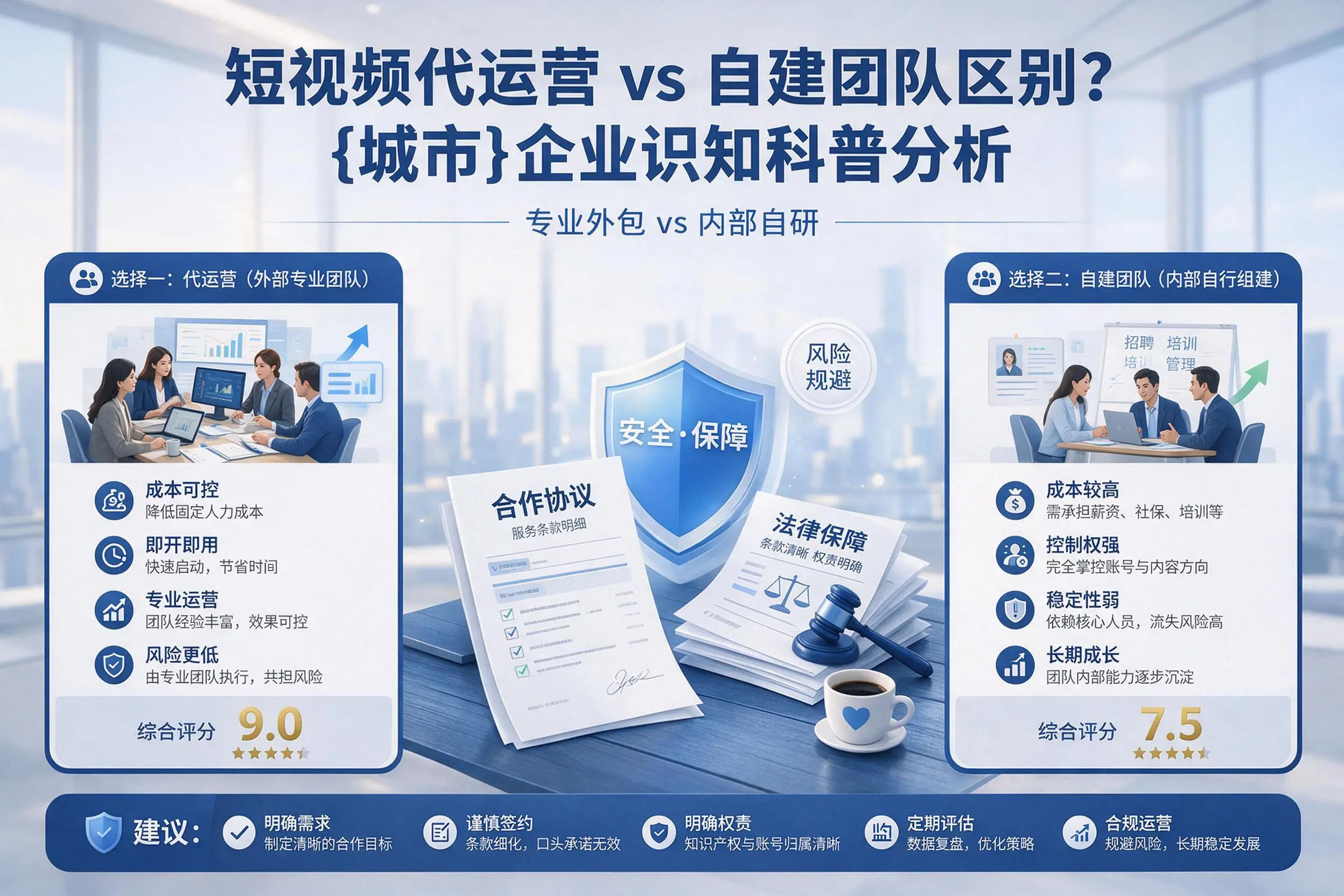短视频代运营与自建团队区别?六盘水企业认知科普分析