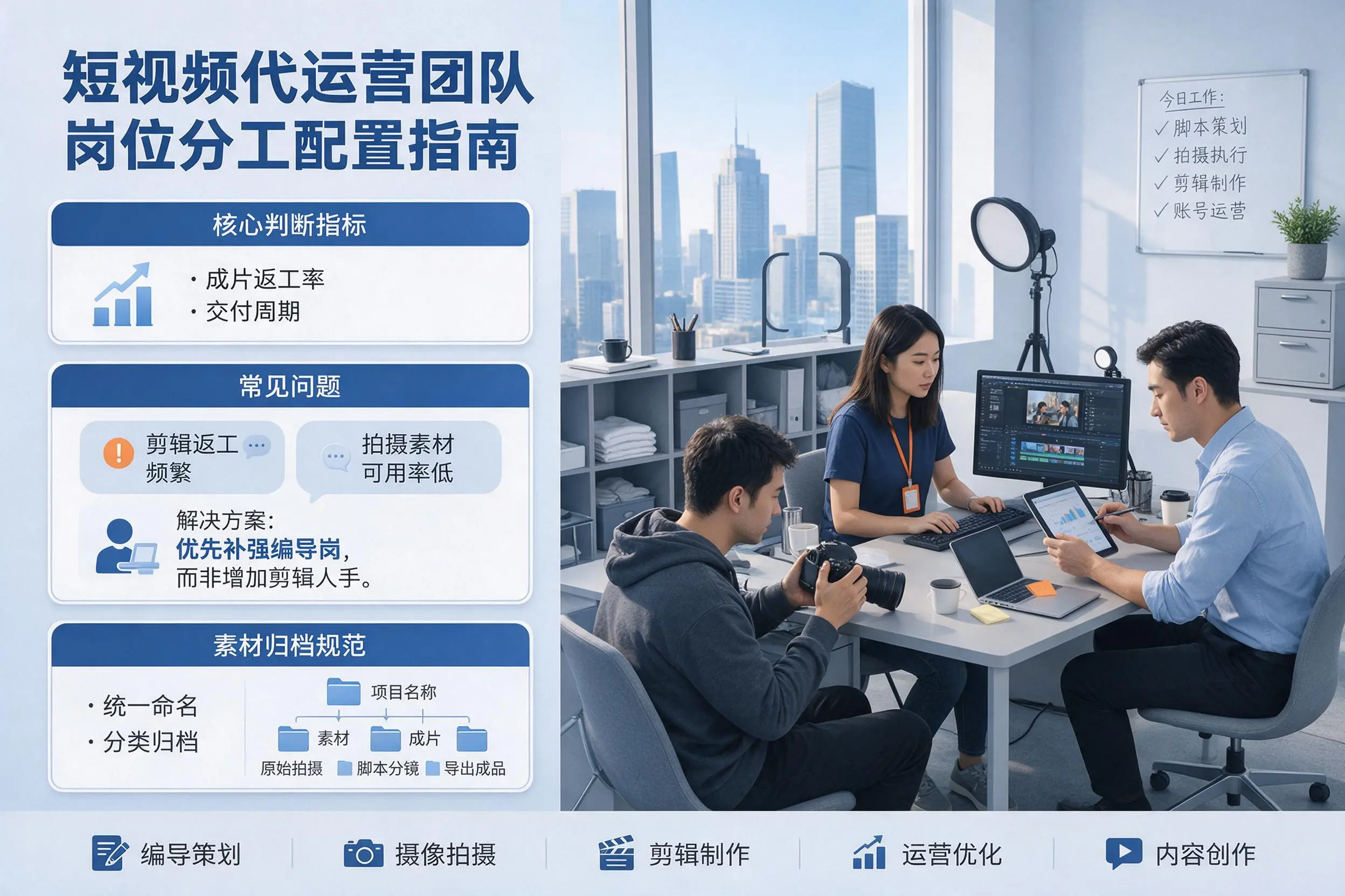 短视频代运营团队如何配置？六盘水企业岗位分工科普说明