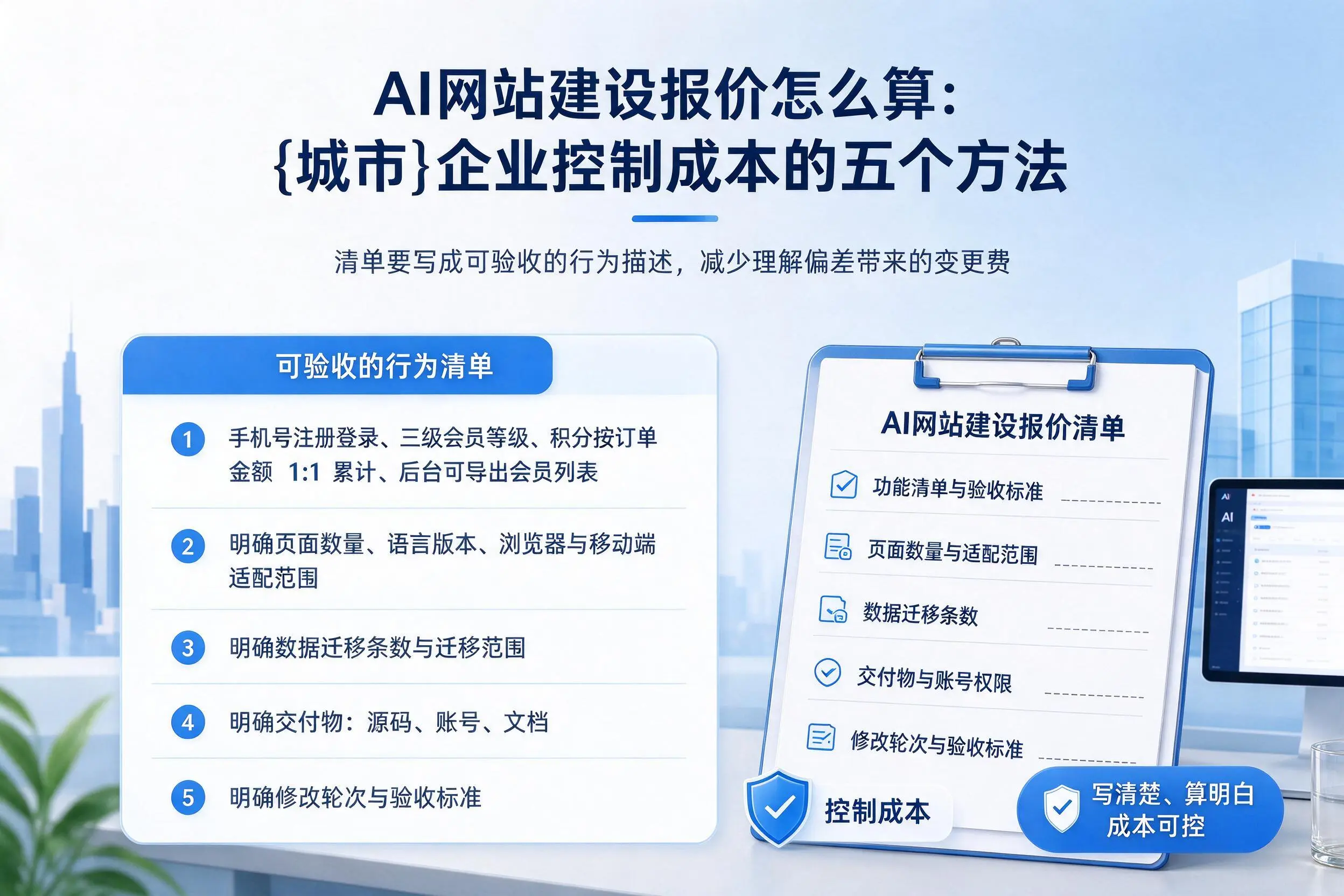 AI网站建设报价怎么算：六盘水企业控制成本的五个方法